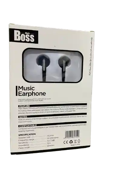 Audifonos De Cable Mark Boss Negro