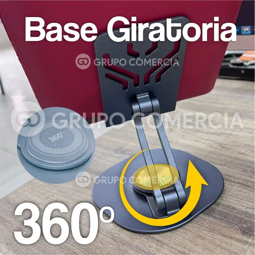 Base Soporte Para Tablet Metálico Giratorio Ergonómico