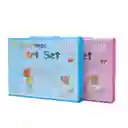 Kit De Arte Para Niños 208 Piezas Maleta Con Caballete Crayón Acuarela Plumón Pinturas