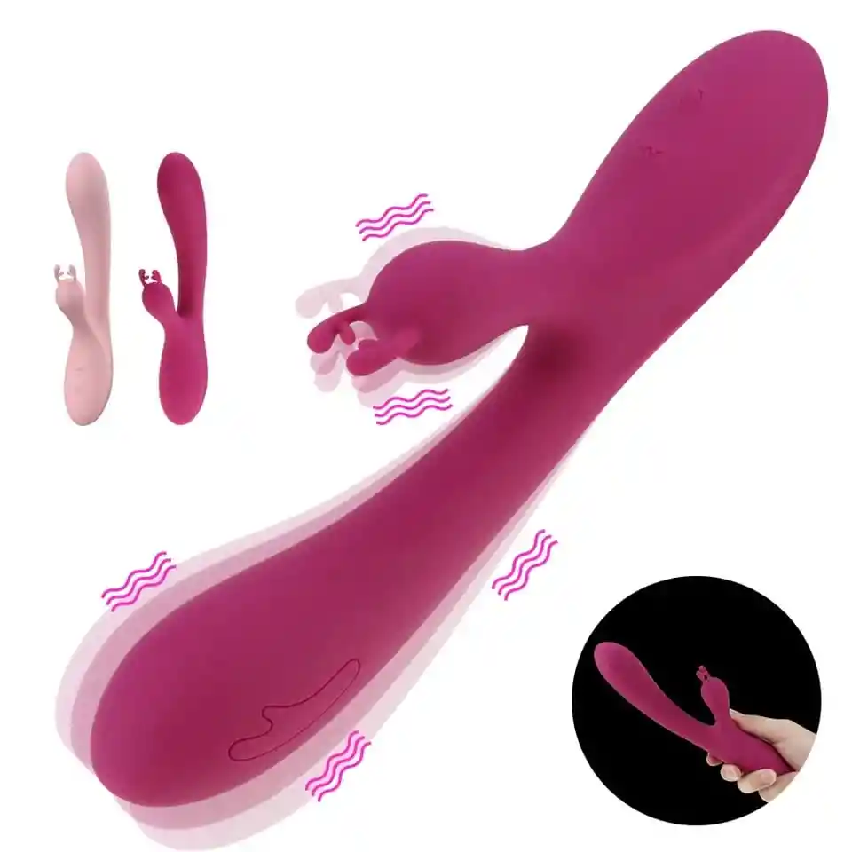 Vibrador Doble Estimulación Punto G Recargable + Lubricante Neutro Juguete Sexual Leyla