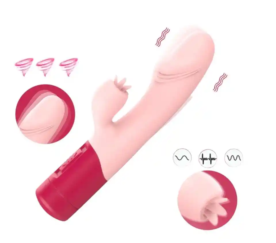 Vibrador Consolador Doble Estimulacion Punto G Y Clitoris Snake Simulacion Lengua