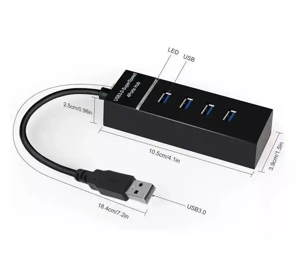 Hub De 4 Puertos Usb 3.0 Modelo 303