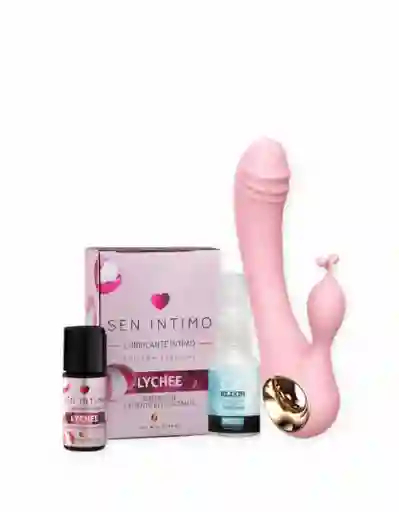 Vibrador Doble Estimulacion Punto G Recargable + Lubricante Neutro Juguete Sexual Tifany