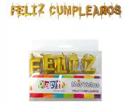 Velas Metalizadas Feliz Cumpleaños