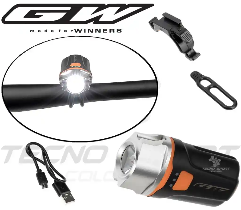 Luz Bicicleta Delantera Gw Recargable Usb Led 500 Lumens