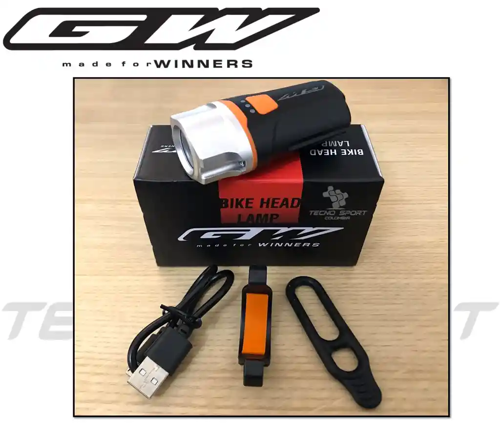 Luz Bicicleta Delantera Gw Recargable Usb Led 500 Lumens