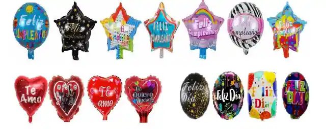 Globo Metalizado Pequeño 5" Tema Cumpleaños O Amor Incluye Palito