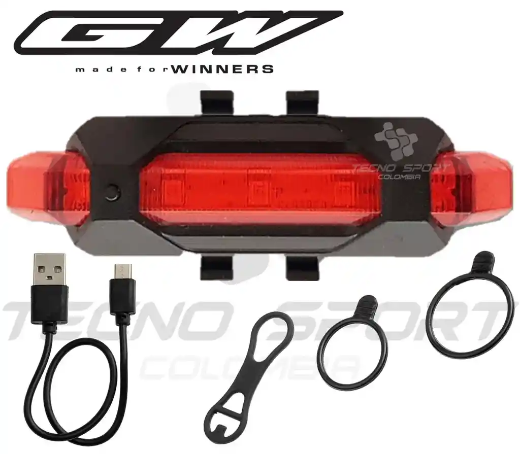 Luz Gw Bicicleta Trasera Recargable Usb