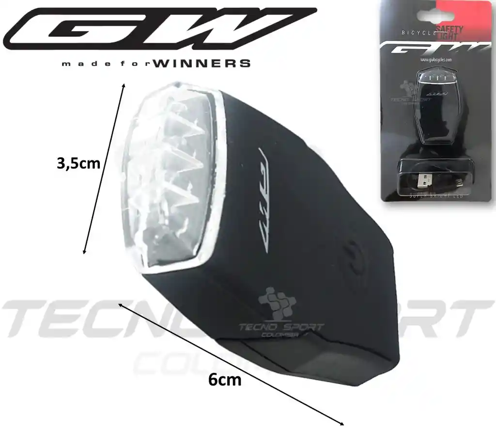 Luz Delantera Gw Bicicleta Recargable Usb