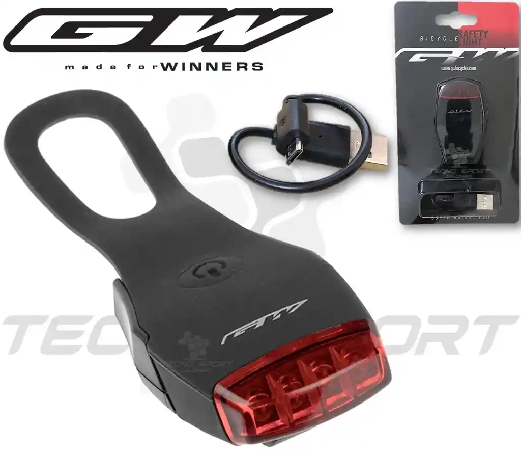 Luz Trasera Gw Bicicleta Recargable Usb