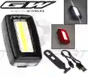 Luz Gw Bicicleta Recargable Usb 30 Lumens Doble Funcion