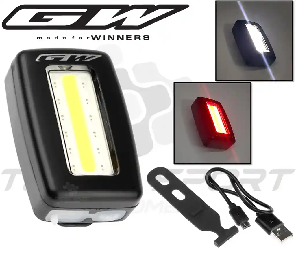 Luz Gw Bicicleta Recargable Usb 30 Lumens Doble Funcion