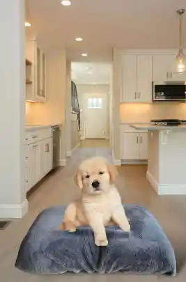 Cama Acolchada Para Mascotas Impermeable Grande + Funda En Tela Polar