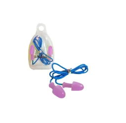 Tapa Oídos En Silicona Con Cordón Para Natación Agua - Azul/rosado