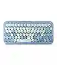 Teclado Bluetooth De Lujo Retro Azul