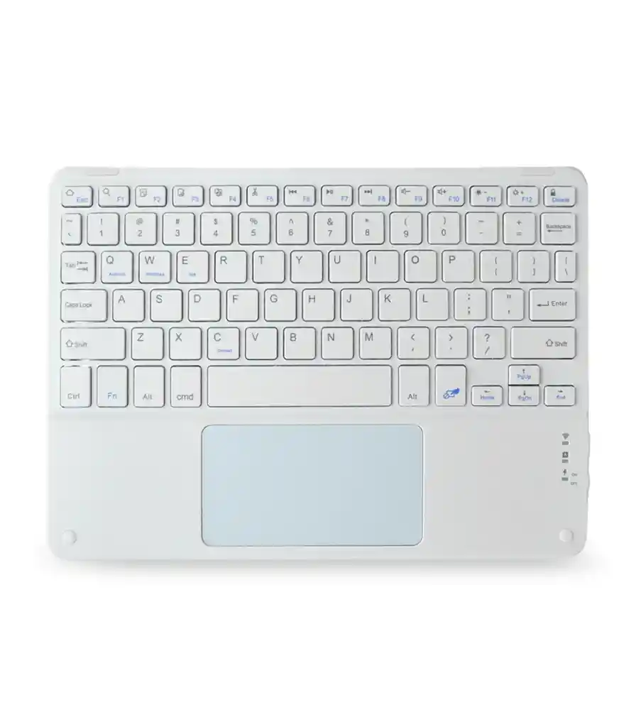 Teclado Bluetooth Con Touchpad Color Blanco