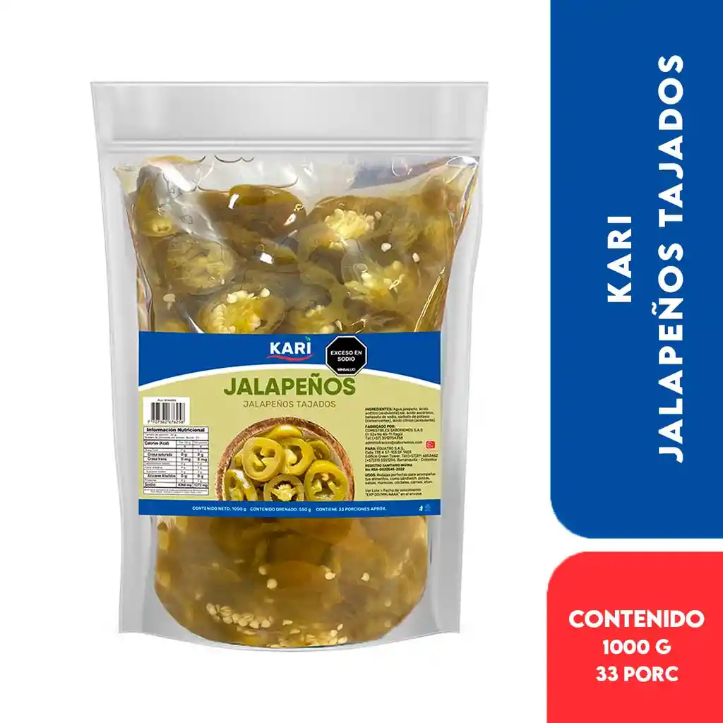 Kari Jalapeños Tajados Contenido Neto 1000 G