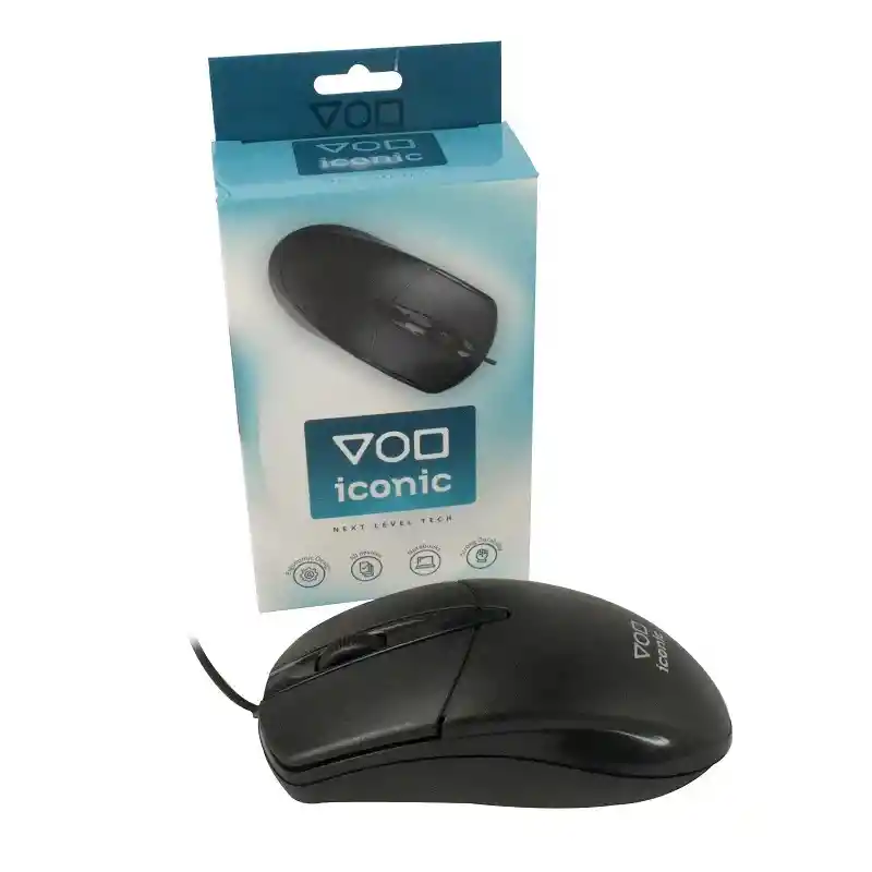 Mouse Optico Usb Fácil Agarre Negro