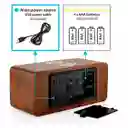 Reloj Digital Despertador Cargador Inalambrico Celul Madera Oscura Ref Cq1