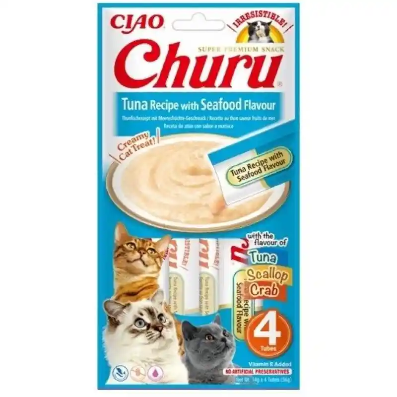 Churu Gatos With Seafood Flavor Recette Au Thon Saveur Fruits De Mer