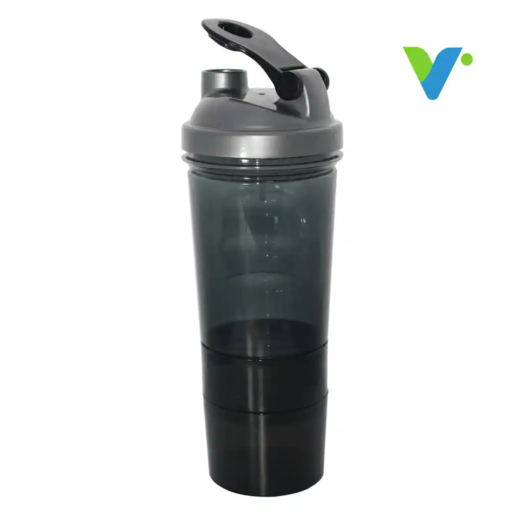 Shaker Botilito Mezclador 600ml / 20oz Negro Claro