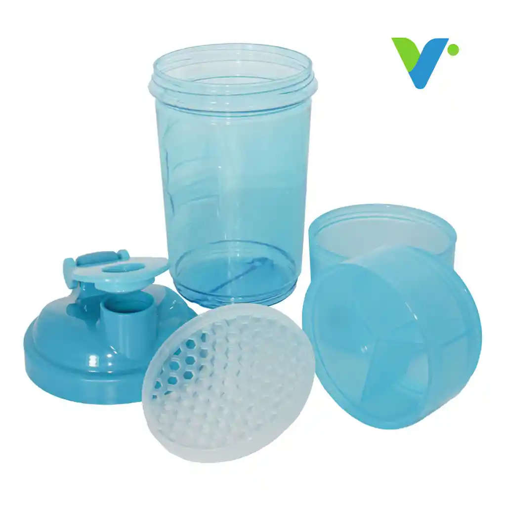 Shaker Botilito Mezclador 600ml / 20oz Azul Claro