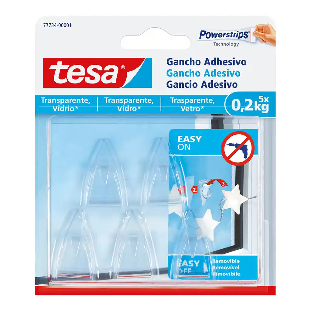 Ganchos Adhesivos Deco Transparente 0.2 Kg X 5 Und