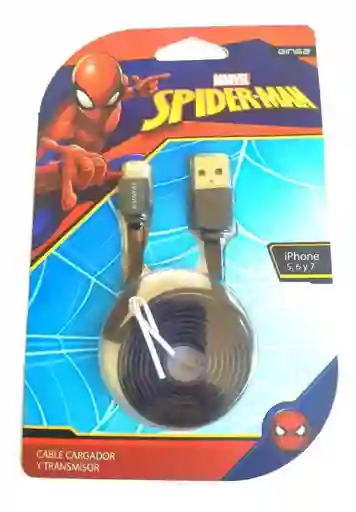 Cable Lightning Ginga Diseño Spider-man En Negro