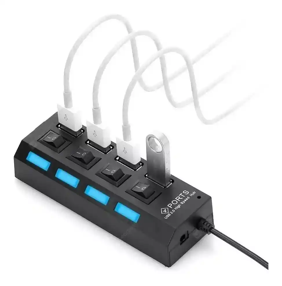 Hub 4 Puertos Usb 2.0 Sencillo