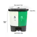 Caneca Papelera Basurera Dual 40 Blanca-verde