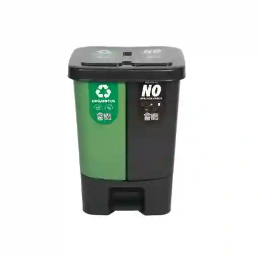 Caneca Papelera Basurera Dual 40 Verde-negra