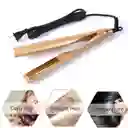 Plancha Profesional Dorada Rizos Y Lisos Con Cable Giratorio