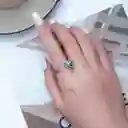 Anillo Ajustable Para Mujer Pájaro Colibrí Rama En Plata 925