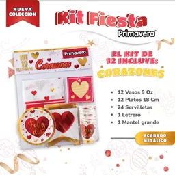 Fiesta Kit Corazones Para 12 Personas