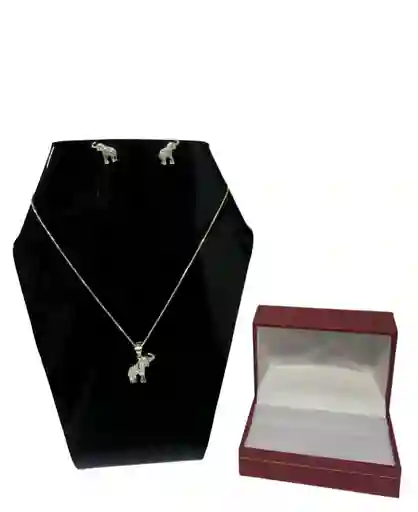 Trio Plata Ley 925 Elefante Brillante Garantia Original + Estuche De Lujo