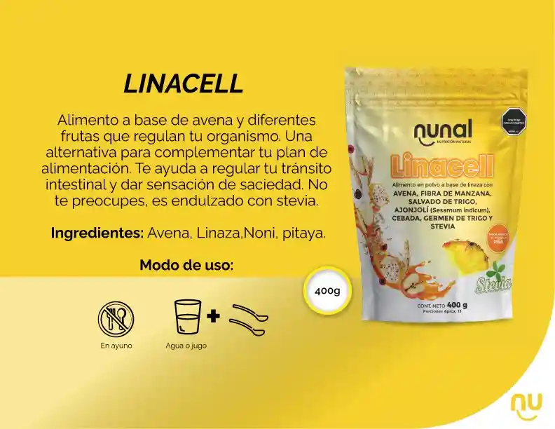 Linacell 400g Avena, Linaza,noni, Pitaya