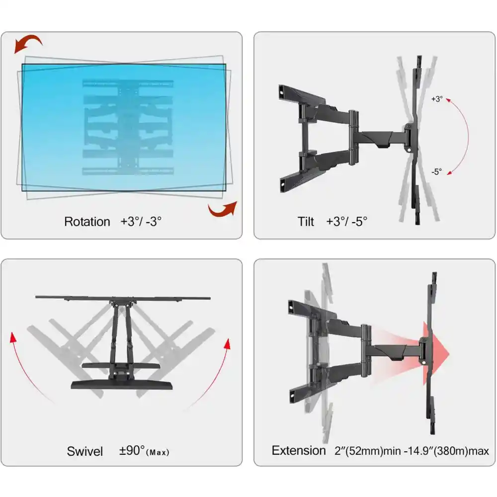 Soporte Para Tv 40-85 Doble Brazo Articulado Extendible P6