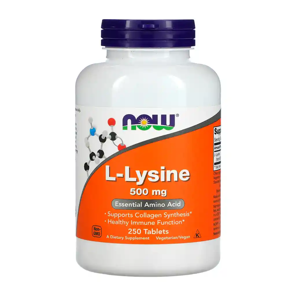 Now L-lysine Apoyo A La Salud Inmune 500 Mg 250 Tabletas