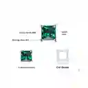 Aretes Para Mujer Con Esmeralda Rusa Cuadrada En Plata 925