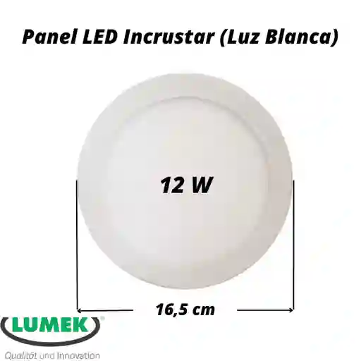 Panel Led Redondo Incrustar 12w (luz Blanca) Lumek