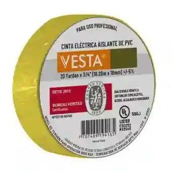 Cinta Aislante Amarilla Certificada, Vesta, 18 Mm X 18,28 Mts