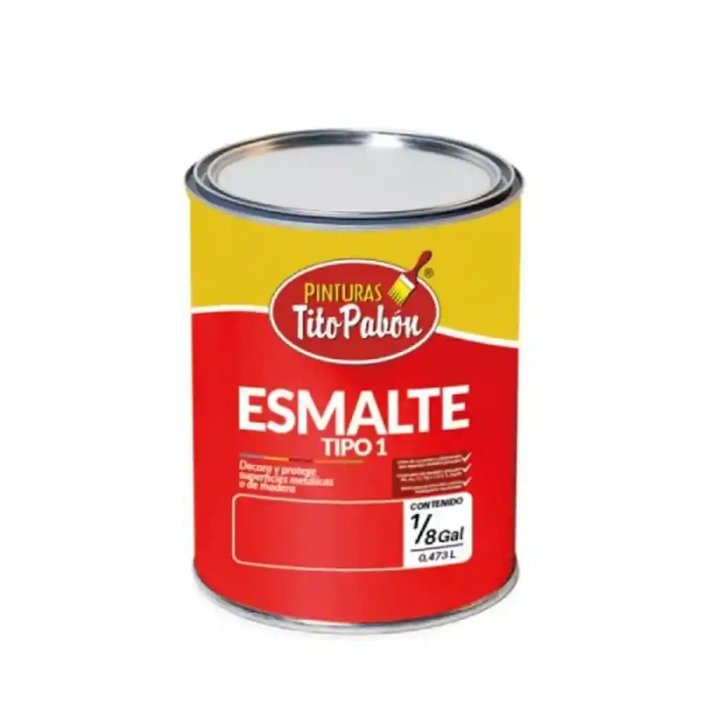 Pintura En Esmalte Negro 1/8 De Gl (474 Ml)