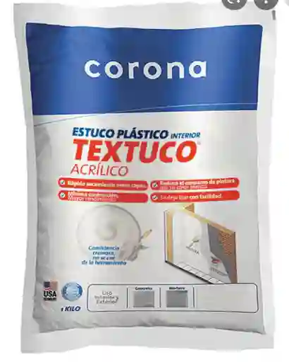 Textuco Acrilico Listo Para Usar Bolsa X 1 Kilo Estuco Plastico Interior