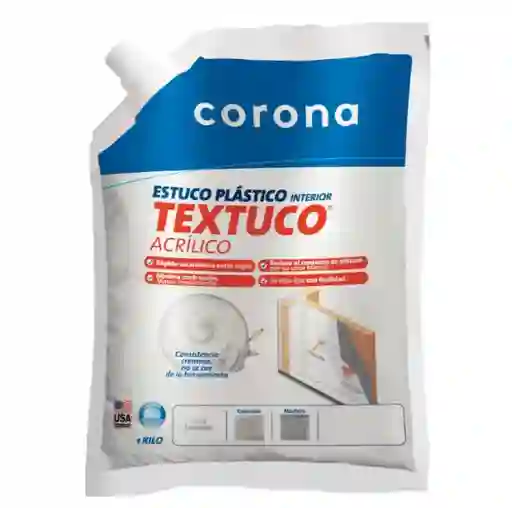 Estucor Plastico X 1 Kg (bolsa) Listo Para Usar (con Dosificador) Corona Estucor 318081001