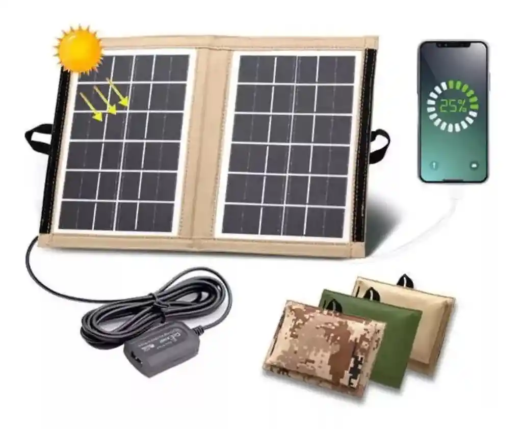 Panel Solar Cl-670 Viajero 6v 7w Puerto Usb Carga + Estuche