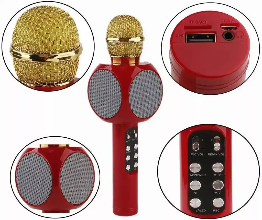 Micrófono Karaoke Inalámbrico Bluetooth Wster1816 Para Niños