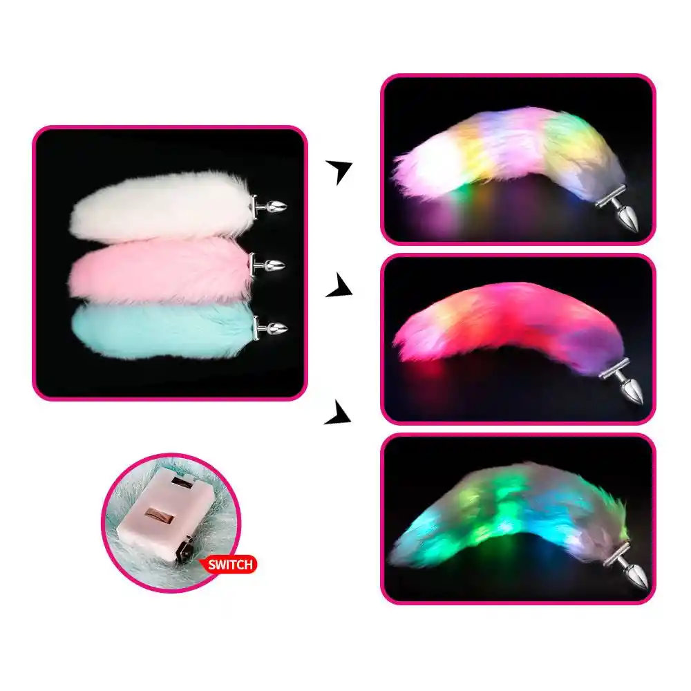 Plug Anal Luminoso Fox Tail White Camtoyz