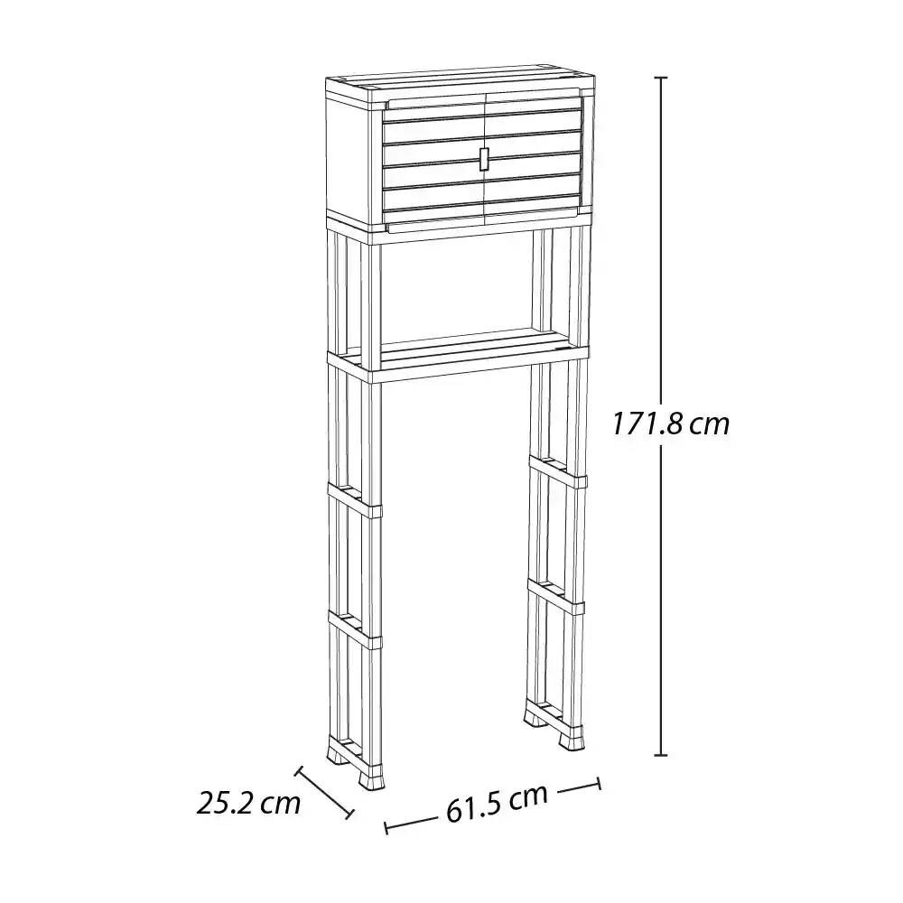 Estante Organizador Con Puertas Para Baño Gris Hielo