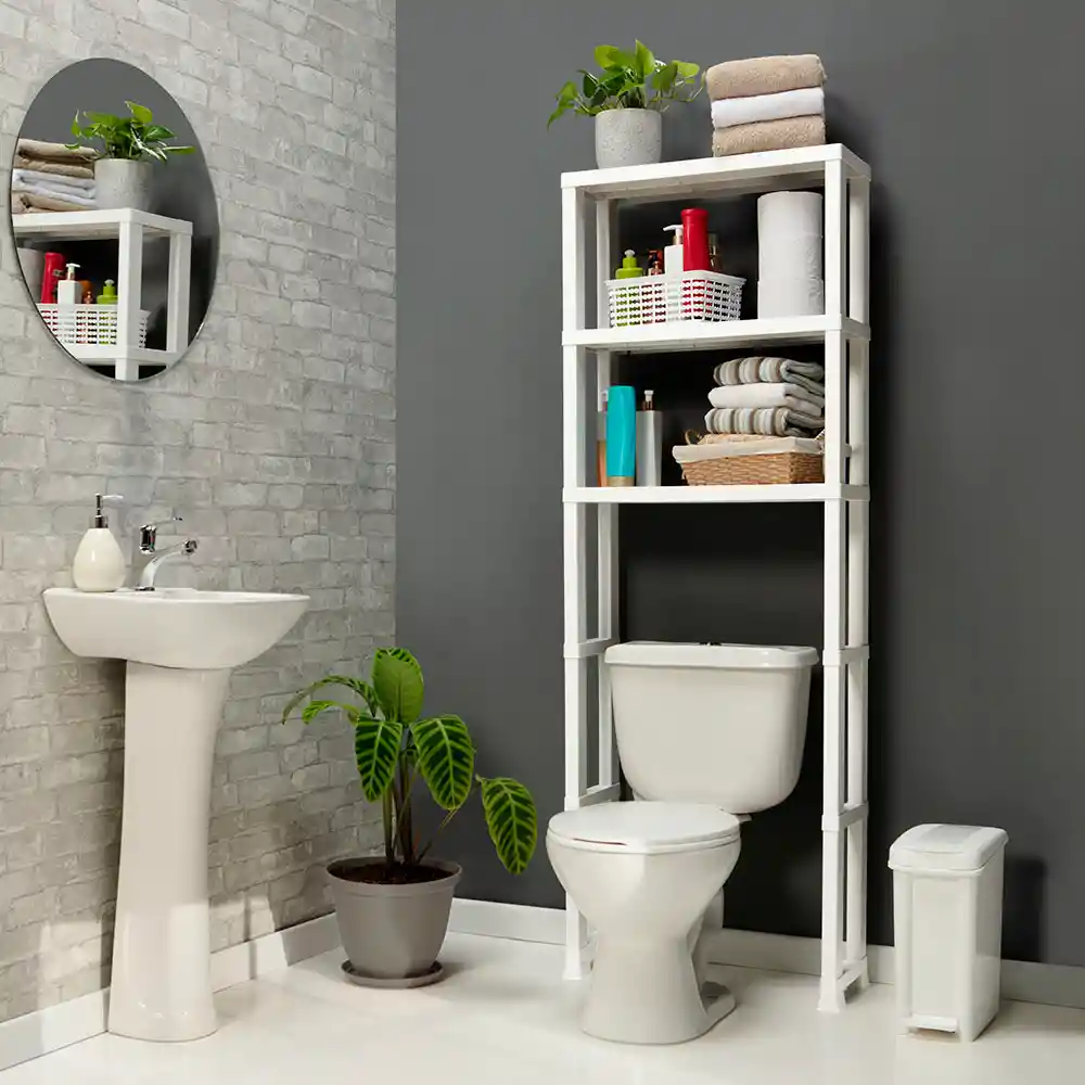 Estante Organizador 3 Niveles Para Baño Blanco