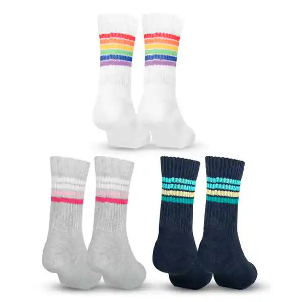 Media Deportiva 3/4 Unisex Mrhappy Pack X 3 Pares